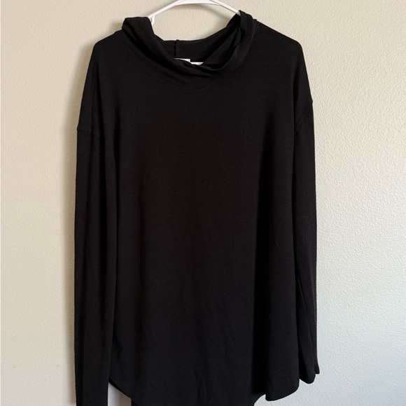 Daily Ritual Anthropologie Women's Black Cowl Neck Hooded Sweater XL Minimalist - Picture 3 of 5